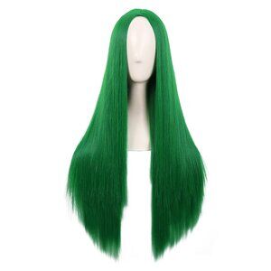 Women Special Long Straight Synthetic Wig Grass Green